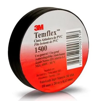 Cinta aisladora 1500 temflex 18mmx10mt rojo (xe00247007) - ART.DE SEGURIDAD