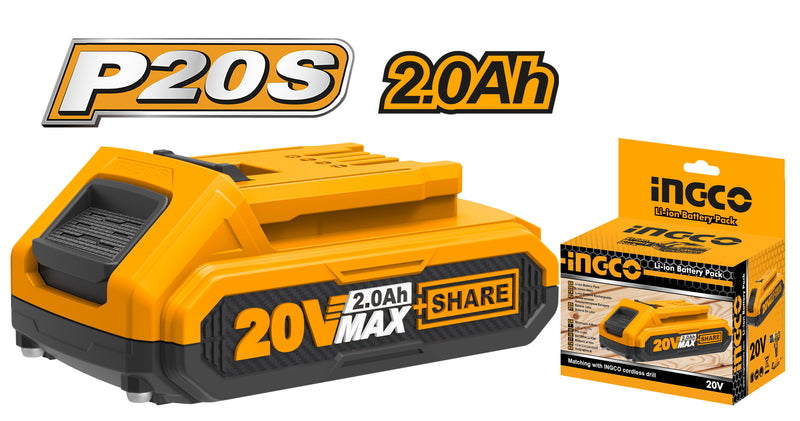 BATERIA LITIO INGCO 20V 2Ah ADAPTABLE #FBLI20011