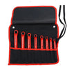 Set 8 llaves corona aisladas. medidas en pulgadas. en estuche