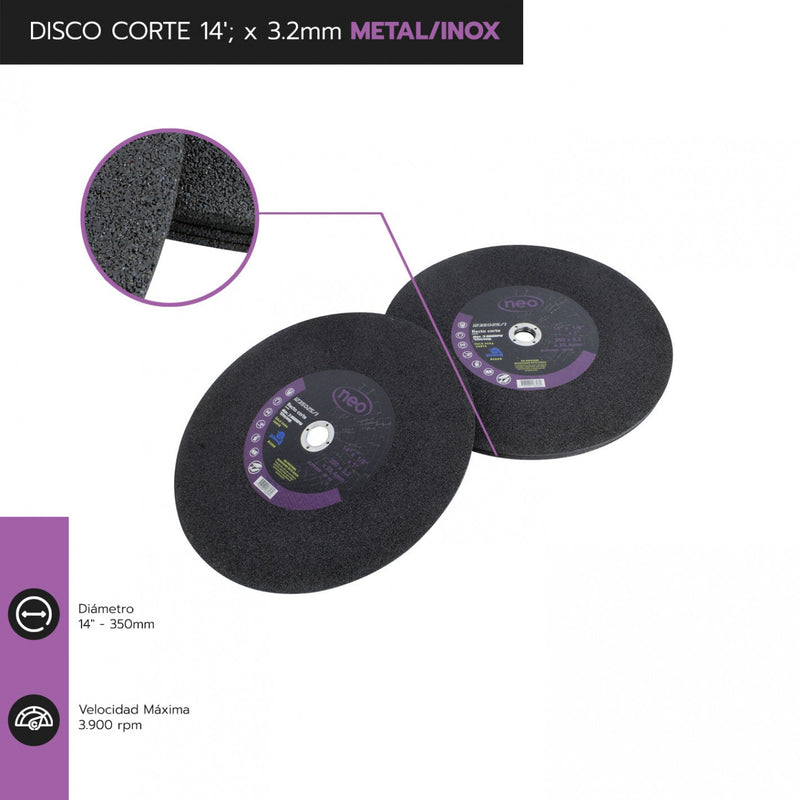 DISCO CORTE 14" x 3.2mm METAL/INOX 1235025/1