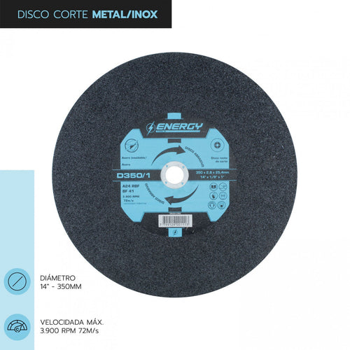DISCO CORTE 14" X 2.8 MM METAL/INOX D350/1