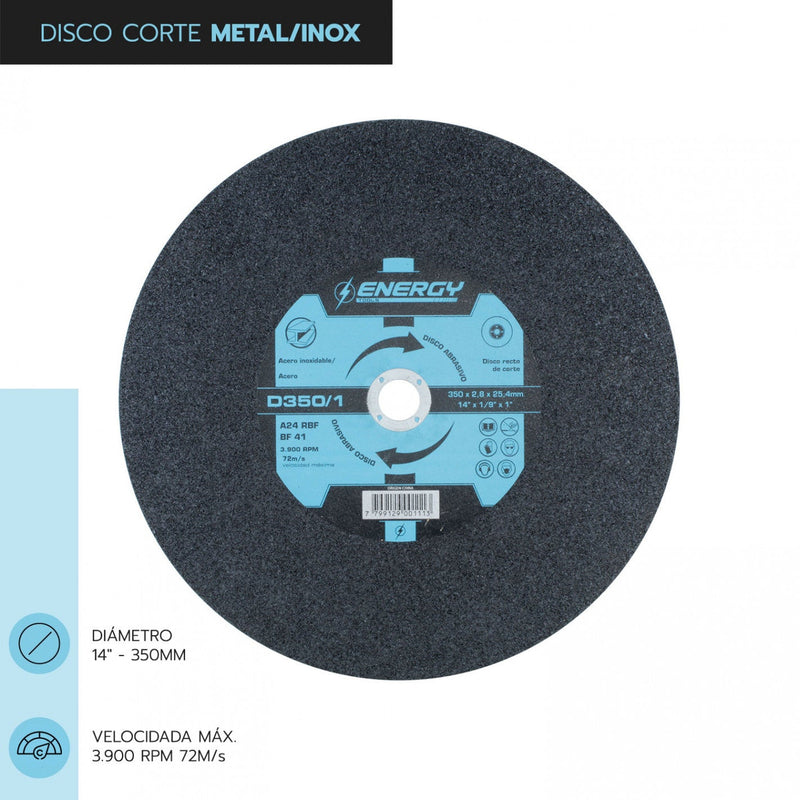 DISCO CORTE 14" X 2.8 MM METAL/INOX D350/1