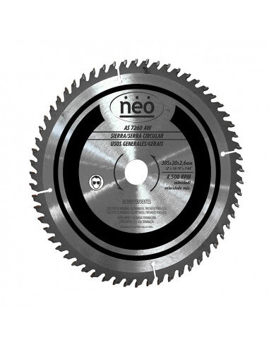 DISCO de SIERRA 12" 60 Dientes AS 7260 AW