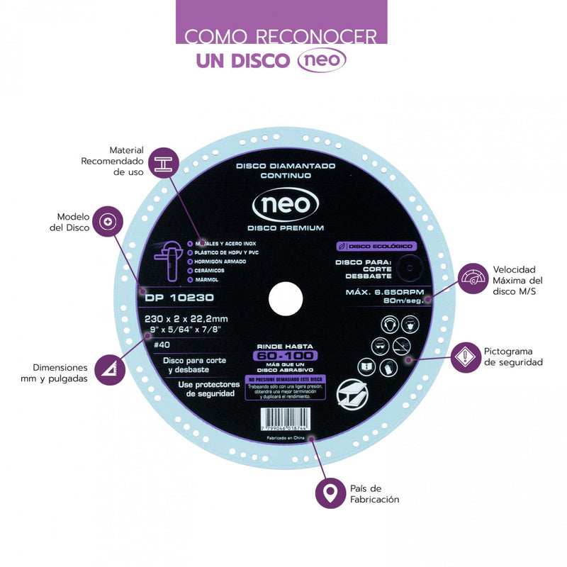 DISCO DIAMANTADO PREMIUM 9" x 2.0 mm DP 10230