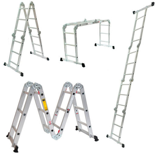 ESCALERA MULTIPROPOSITO ALUMINIO 12 PELDAÑOS 150 KG