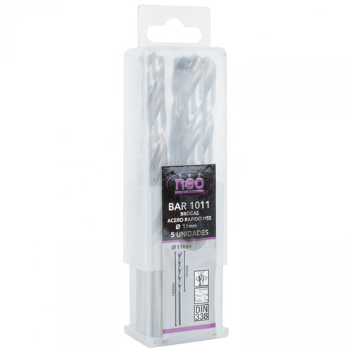 SET BROCAS HSS 11 mm x 5 Unidades BAR 1011